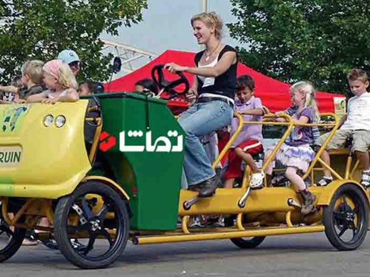 سرویس مدرسه با دوچرخه گروهی